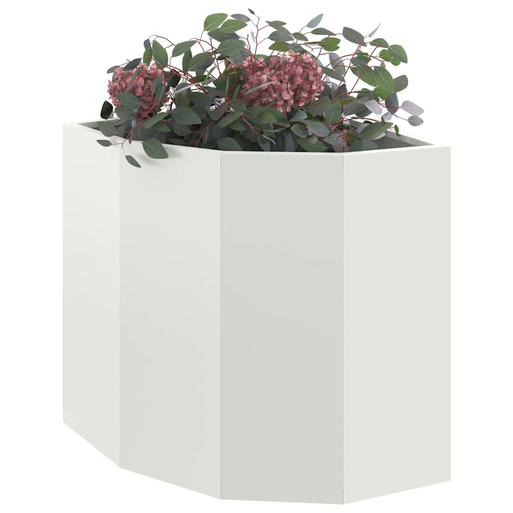 Macetero De Esquina Blanco 45 X 45 X 50 Cm Acero_2