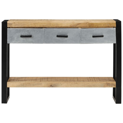 Mesa Consola Madera Maciza De Mango Rugosa 110x30x76 Cm_2