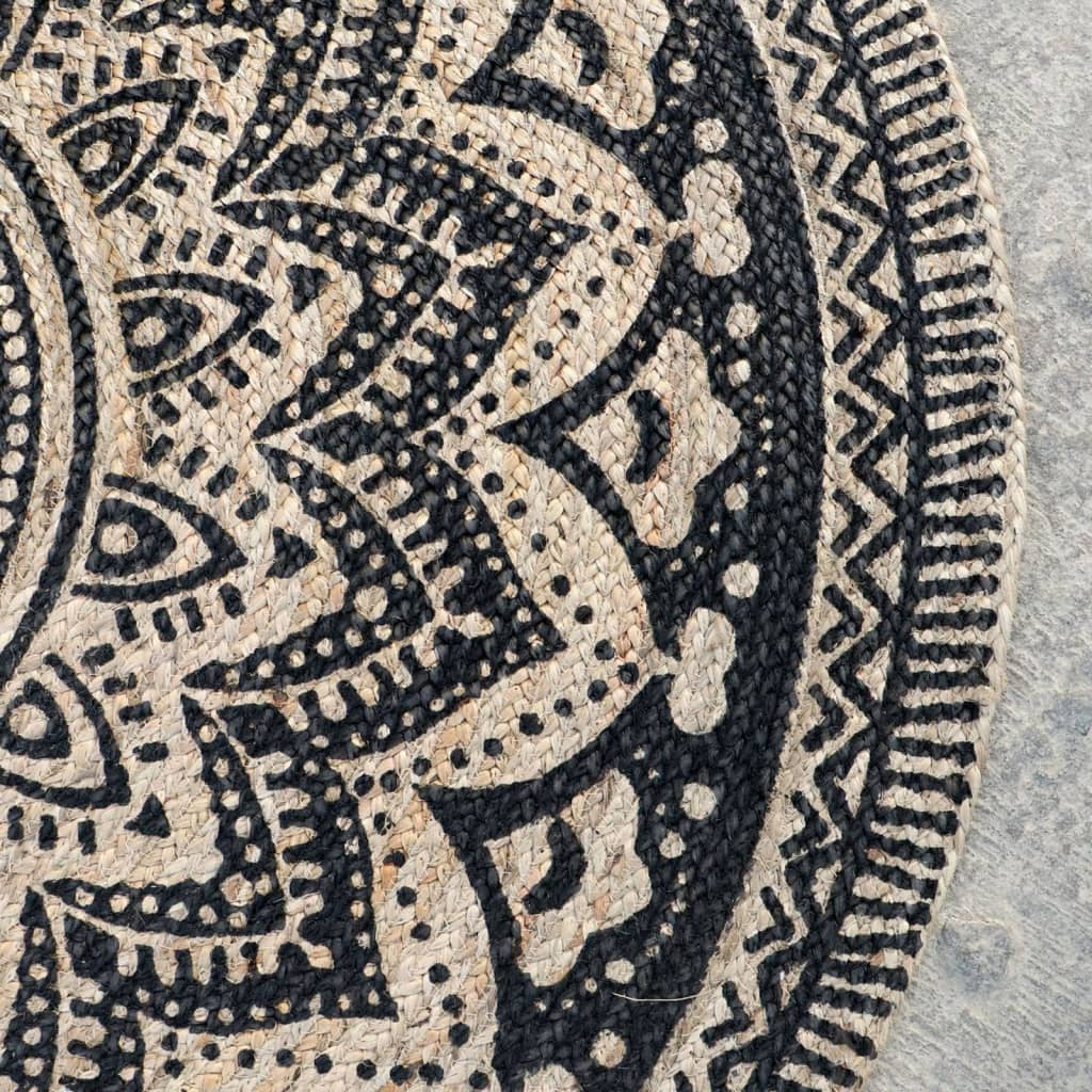 Dutch Lifestyle Alfombra Jaipur Classic Redonda Beige Y Negro 200 Cm_1