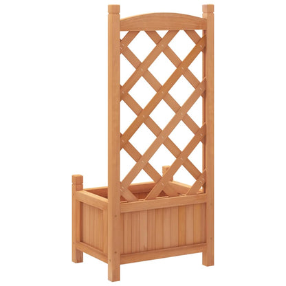 Jardinera Con Enrejado Marrón 40x30x90 Cm Madera Maciza De Abeto_5