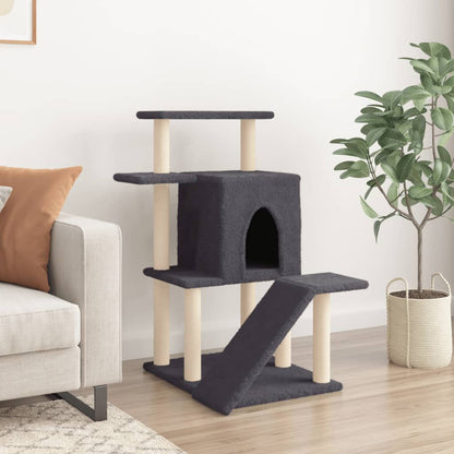 Rascador Para Gatos Con Postes De Sisal Gris Oscuro 97 Cm_2