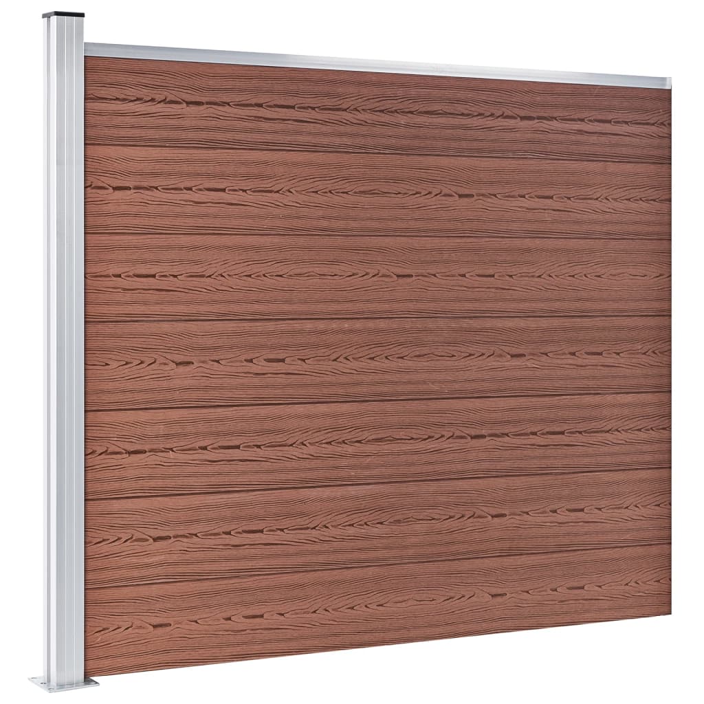 Set De Panel De Valla Wpc Marrón 699x146 Cm / Vetonek_4