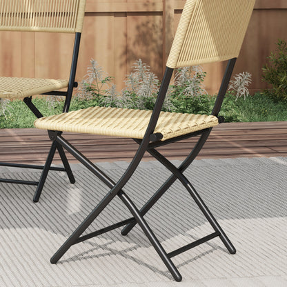 Outsunny Conjunto De Mesa Y Sillas De Jardín Exterior De Ratán Plegable Natural_5