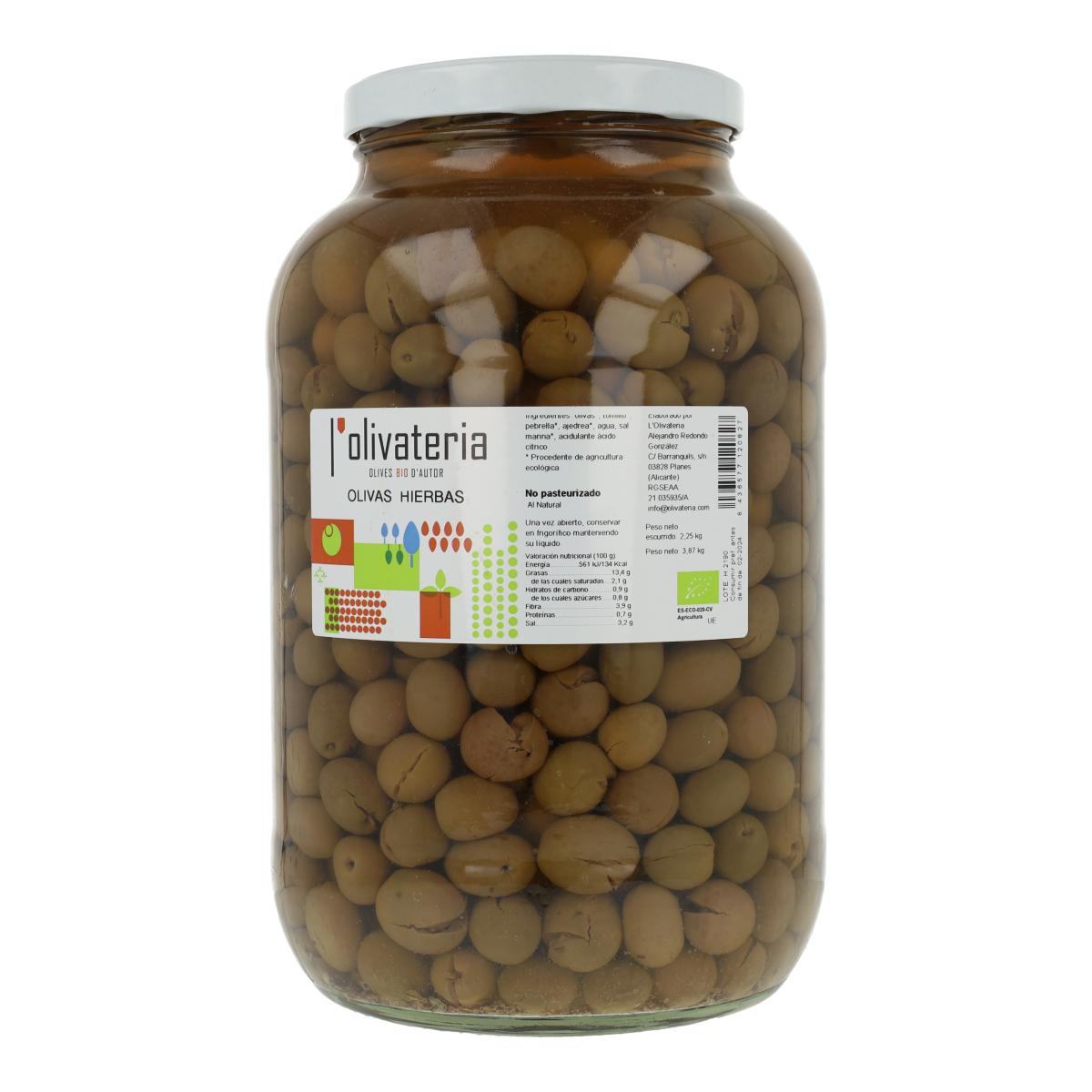 Azeitonas Biológicas com Ervas Olivateria 2,25Kg (Granel)