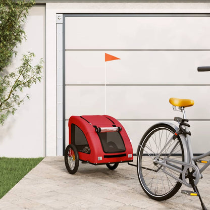 Remolque De Bicicleta Mascotas Hierro Tela Oxford Rojo_1