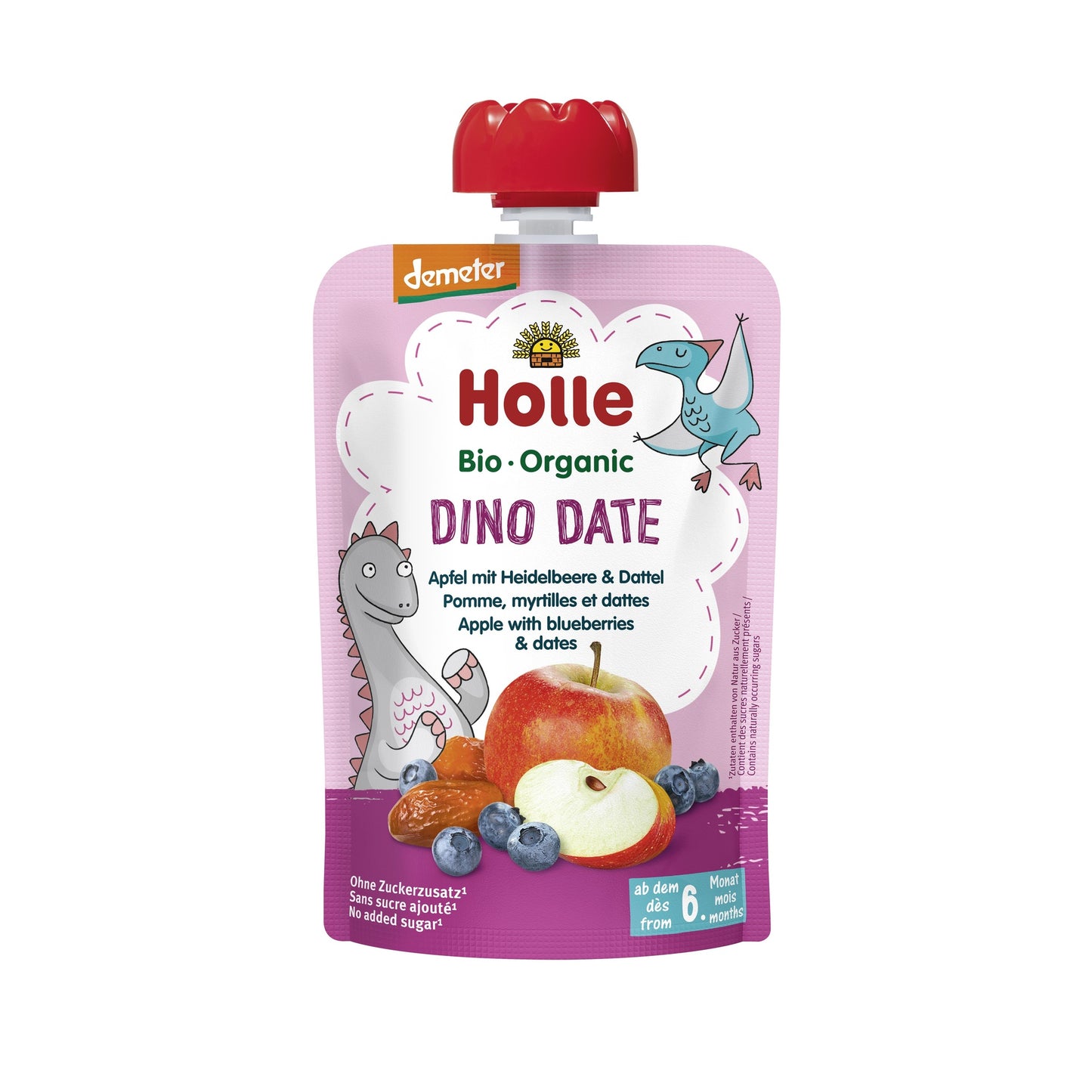 DINO DATE - Maçã, Mirtilo e Tâmara (a partir dos 6 meses) Eco/Dem Holle 100g