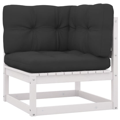 Muebles De Jardín 10 Piezas Con Cojines Blanco Madera De Pino / Vetonek_1