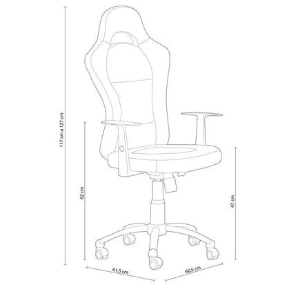 Silla De Oficina Fórmula Símil, Verde, 60,5 X 115-125 X 61,5cm_4