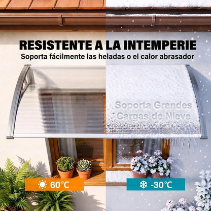 Outsunny Tejadillo De Protección 110x60 Cm Para Puertas Y Ventanas Transparente_5