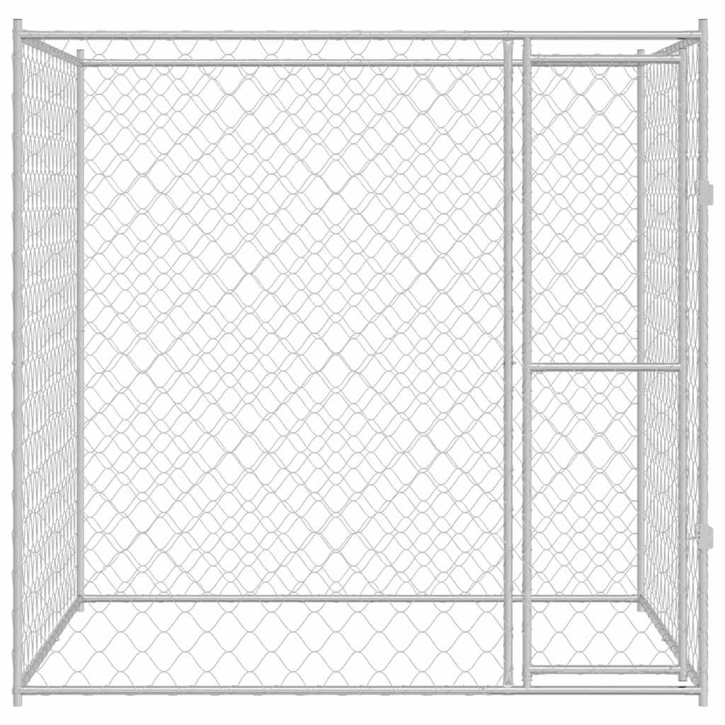 Jaula Para Perro Plateado 200 X 200 X 200 Cm Acero Galvanizado_3