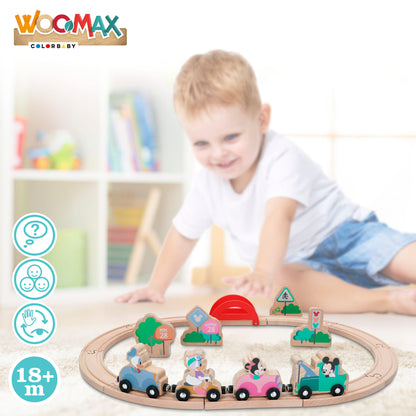 Woomax Disney Tren Madera Mickey Y Minnie_3