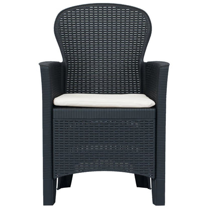 Vidaxl Comedor De Jardín 9 Piezas Plástico Aspecto De Ratán Antracita_3