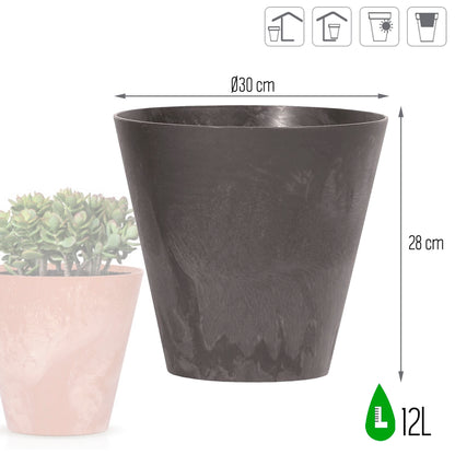 Maceta Tubus Beton Effect 12l., Dimensiones (mm) 300x300x280, Color Antracita_2
