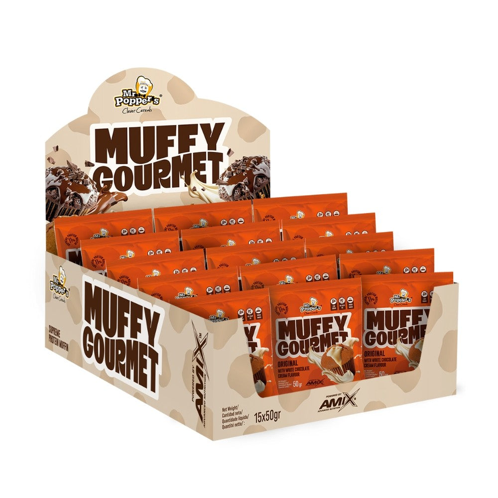 Muffins Gourmet 15x50gr Sabor Original Y Chocolate Blanco Mr.popper's Amix_0
