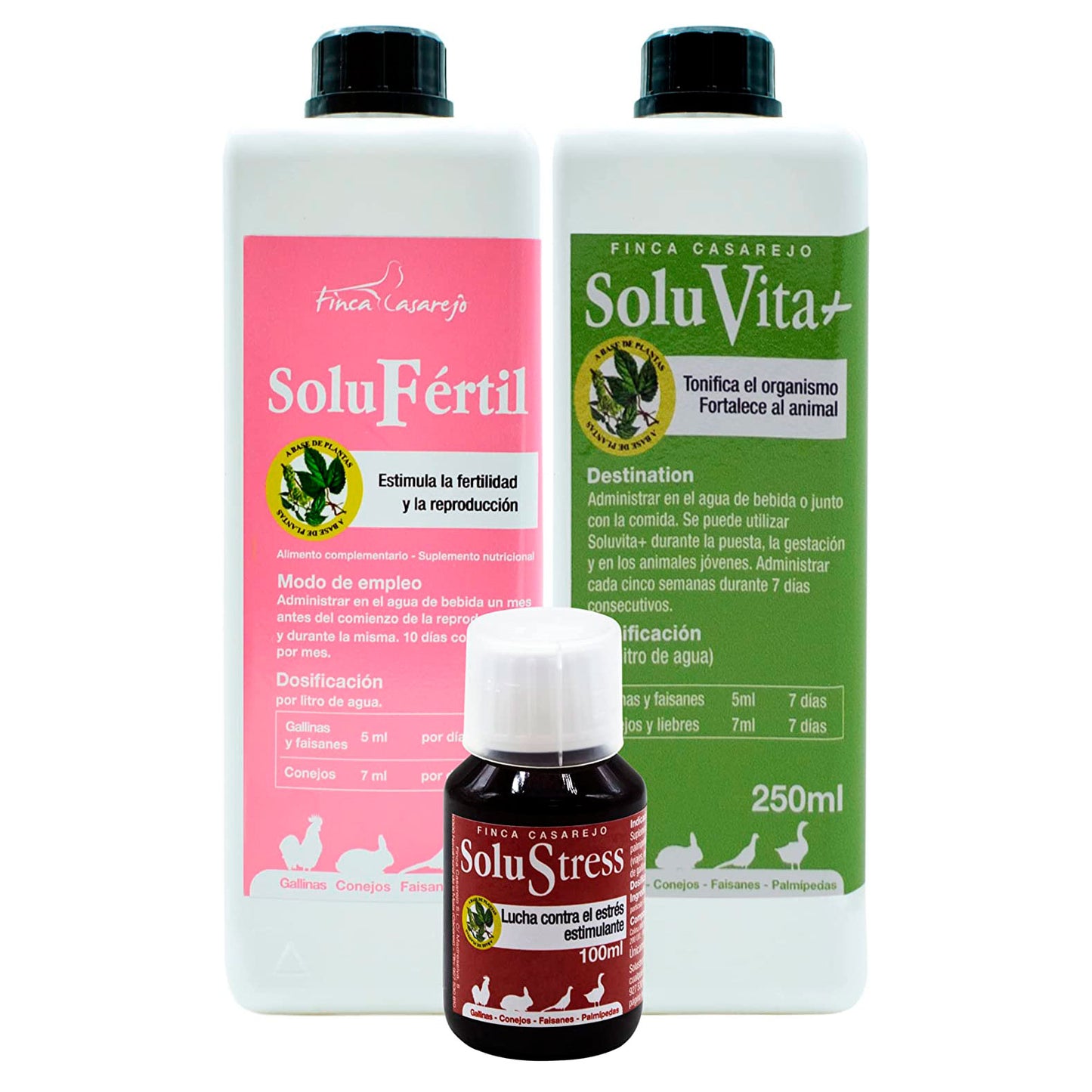 Estimula La Fertilidad De Las Aves De Corral - Pack 3 Soluciones Naturales Vitamínicas 250ml_0