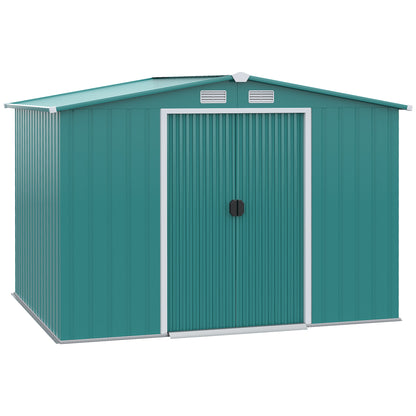 Outsunny Cobertizo De Jardín 260x206x179cm 4,7m² Metálico Con Puertas Correderas_0