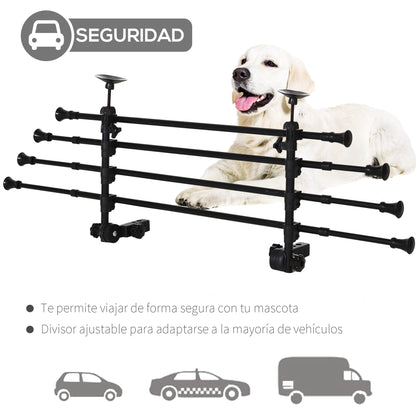 Pawhut Reja Seguridad Coche Para Perros Ajustable En Ancho Altura 85-140x30-50cm_5