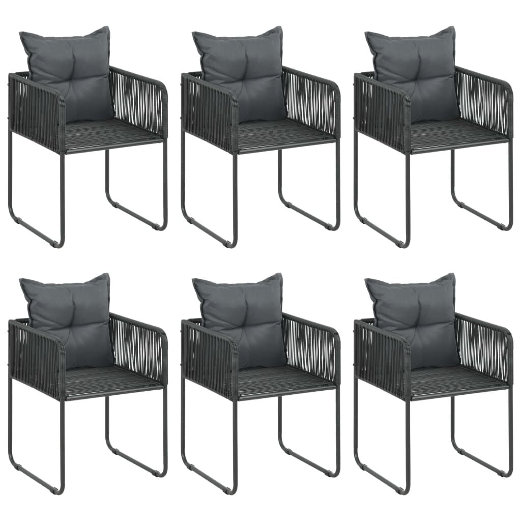 Vidaxl Set De Comedor De Jardín De 7 Piezas Pvc Ratán Negro_3