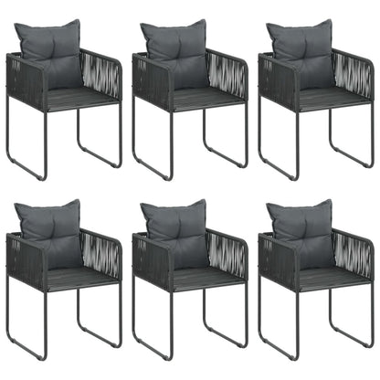 Vidaxl Set De Comedor De Jardín De 7 Piezas Pvc Ratán Negro_3