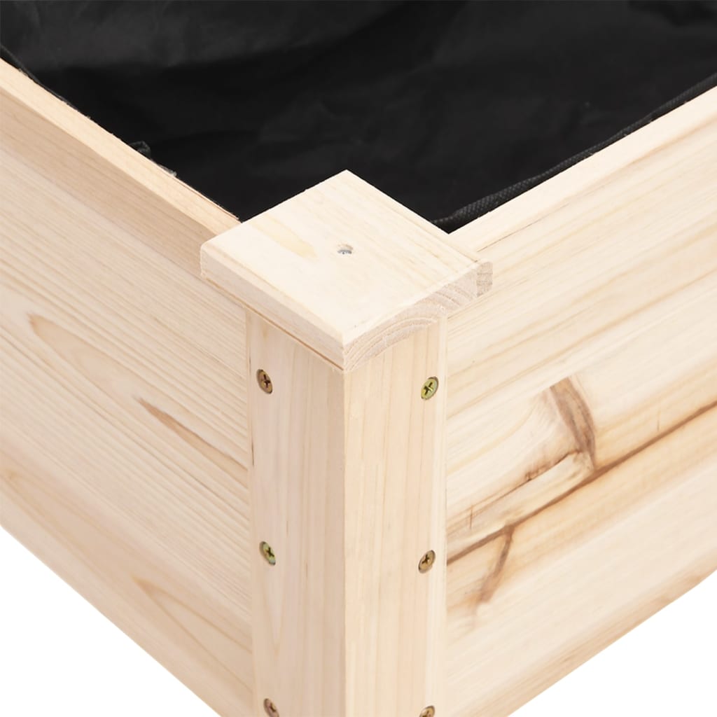 Jardinera Con Forro Y Ruedas Madera De Abeto Gris 118x59x80 Cm_3