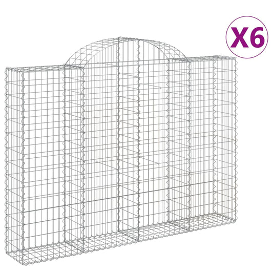 Cestas Gaviones 6 Uds Forma De Arco Hierro 200x30x140/160 Cm_0