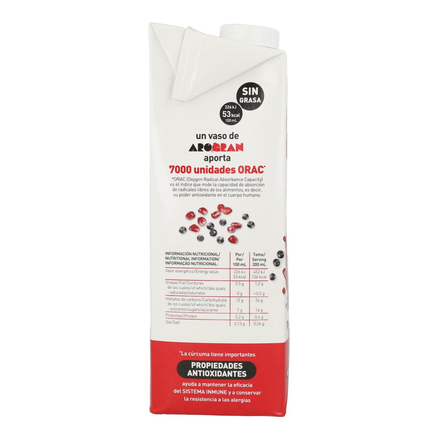 Bebida AROGRAN (Arónia, Romã e Curcuma) BIO Soria Natural 1 L