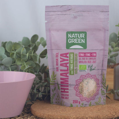 Sal Rosa dos Himalaias com Ervas Finas Orgânicas Naturgreen 250g