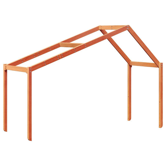 Techo De Cama Infantil Madera Maciza Pino Marrón 203x95,5x142cm_0