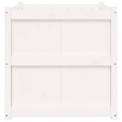 Jardinera De Madera Maciza De Pino Blanca 70x70x70 Cm_5
