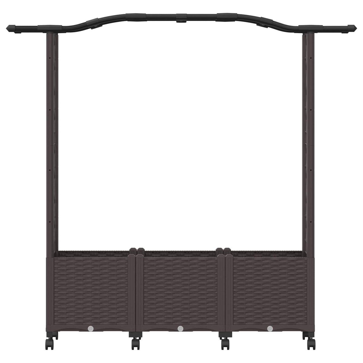 Cama Elevada Con Trellis Y Techo Marrón 164 X 40 X 144 Cm Pp_3