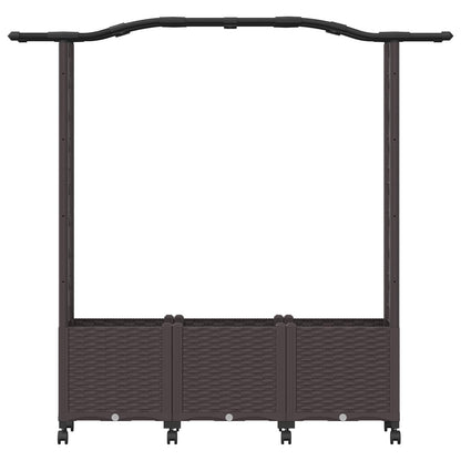 Cama Elevada Con Trellis Y Techo Marrón 164 X 40 X 144 Cm Pp_3