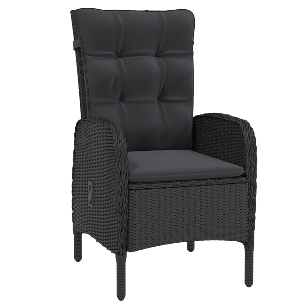 Vidaxl Juego De Comedor Para Jardín 5 Piezas Ratán Sintético Negro_3