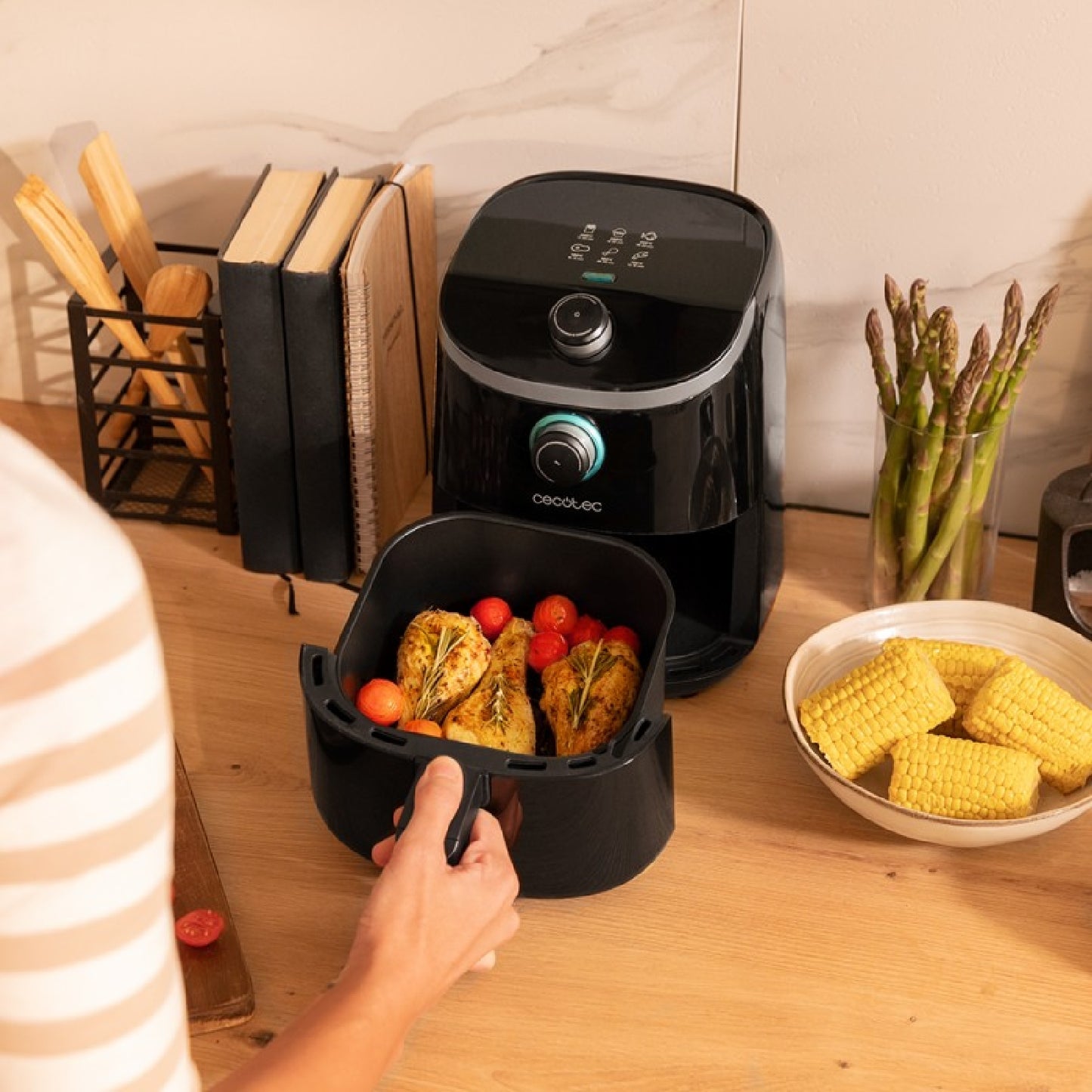 Freidora Sin Aceite De 2 L De Aire Caliente Cecofry Compact 2000. 900 W, Dietética, Manual Y Compacta, Tecnología Perfectcook, Termostato, Temperatu_4
