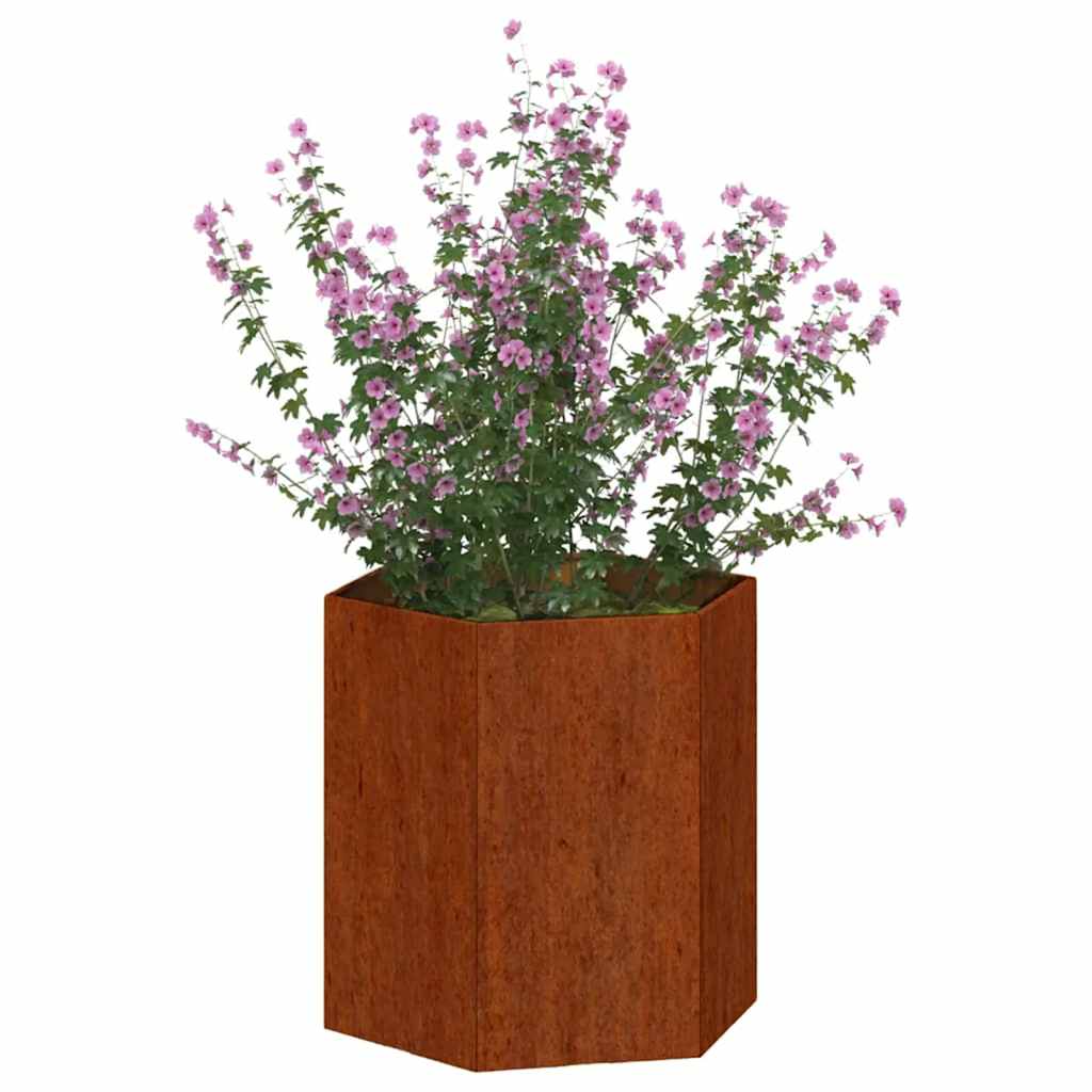 Jardinera De Acero Corten Oxidado 40x40x45 Cm_2