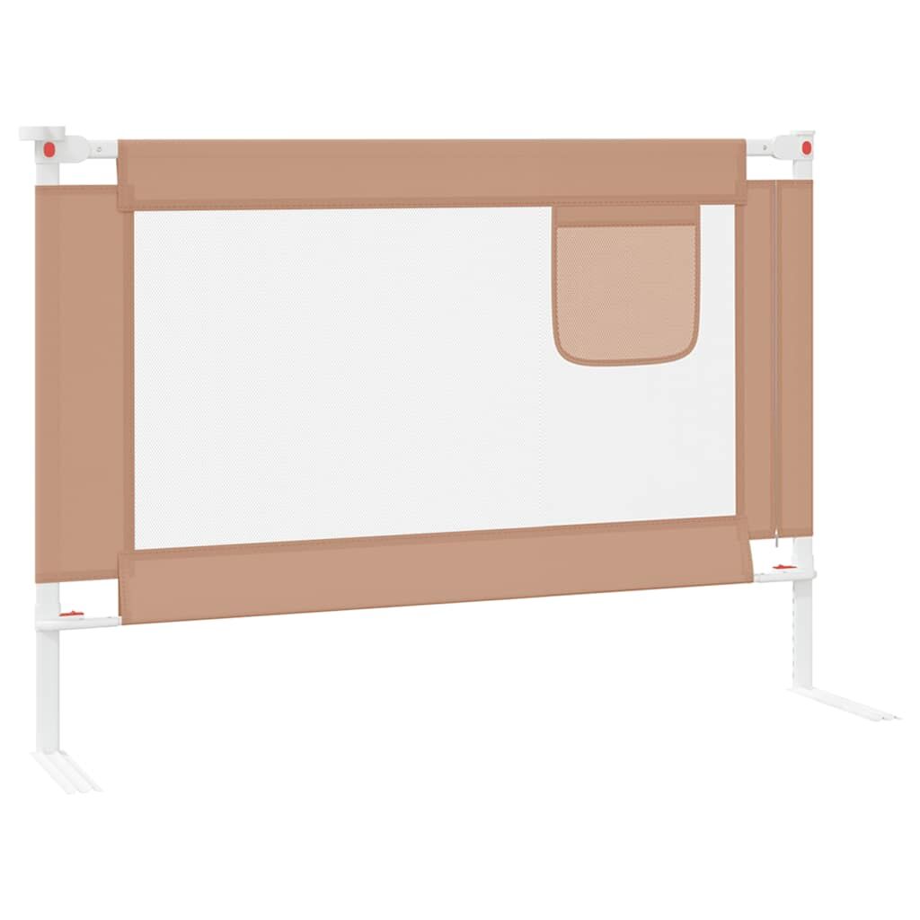 Vidaxl Barandilla De Seguridad Cama De Niño Tela Gris Taupe 90x25 Cm_4