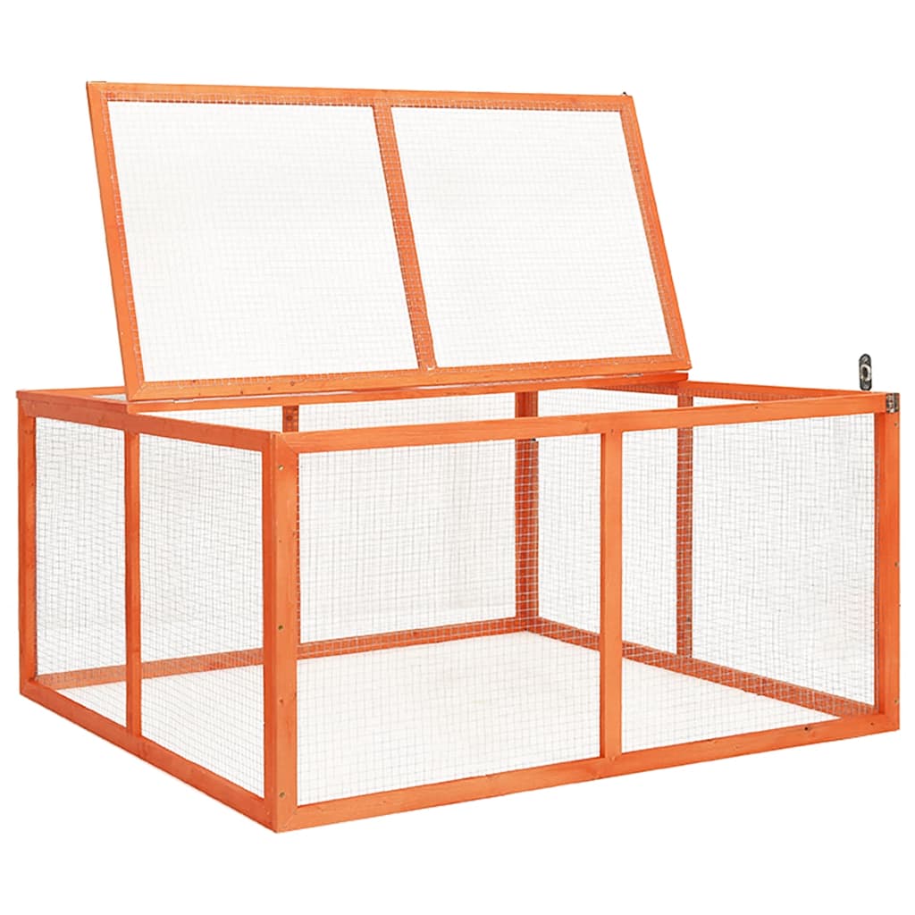 Conejera De Madera Maciza De Abeto 124x120x60 Cm_2