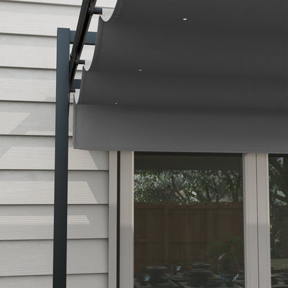 Outsunny Pérgola 3x4 M Con Techo Retráctil De Poliéster Gris Oscuro_3