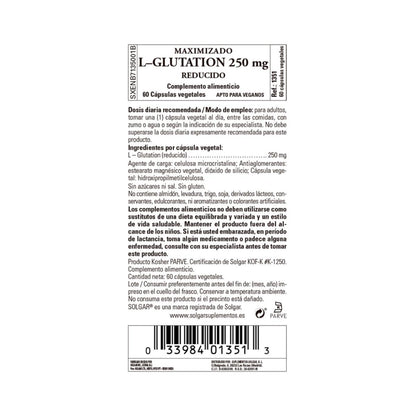 L-Glutationa Maximizada, 60 cápsulas de 250mg