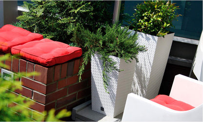 Maceta Alta Cuadrada 19 L Prosperplast Rato Square  De Plástico Con Depósito En Color Antracita, 45 (alto) X 24 (ancho) X 24 (profundo) Cms