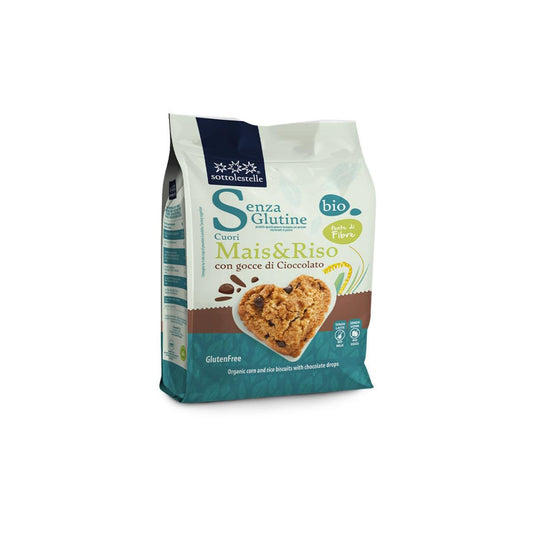 Bolachas de milho, arroz e pepitas de chocolate sem glúten Sotto 250g