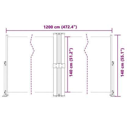 Vidaxl Toldo Lateral Retráctil Azul 140x1200 Cm_2