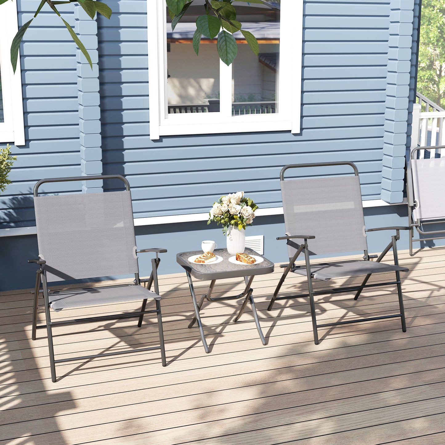 Outsunny Conjunto De Mesa Y Sillas De Terraza Exterior Plegables De 3 Piezas_3