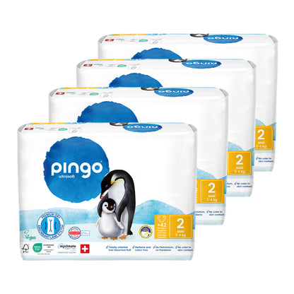 Pack poupança fraldas T2 (3-6kg) Pingo 168 unidades