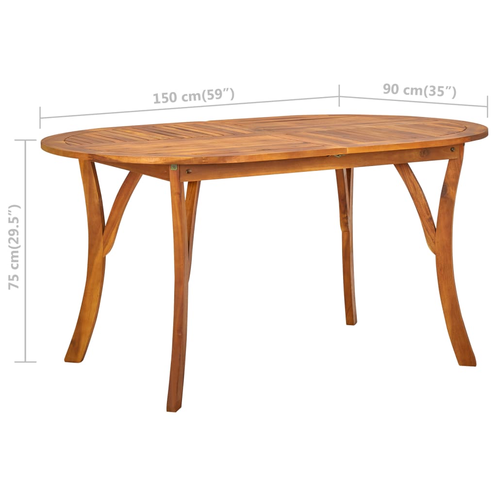 Vidaxl Juego De Comedor Para Jardín 7 Piezas Madera Maciza De Acacia_2