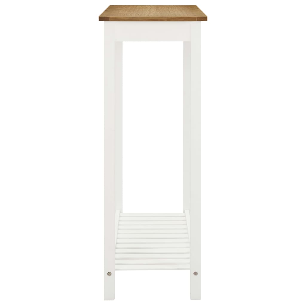 Mesa Alta De Bar De Madera Maciza De Roble 100x40x110 Cm_2