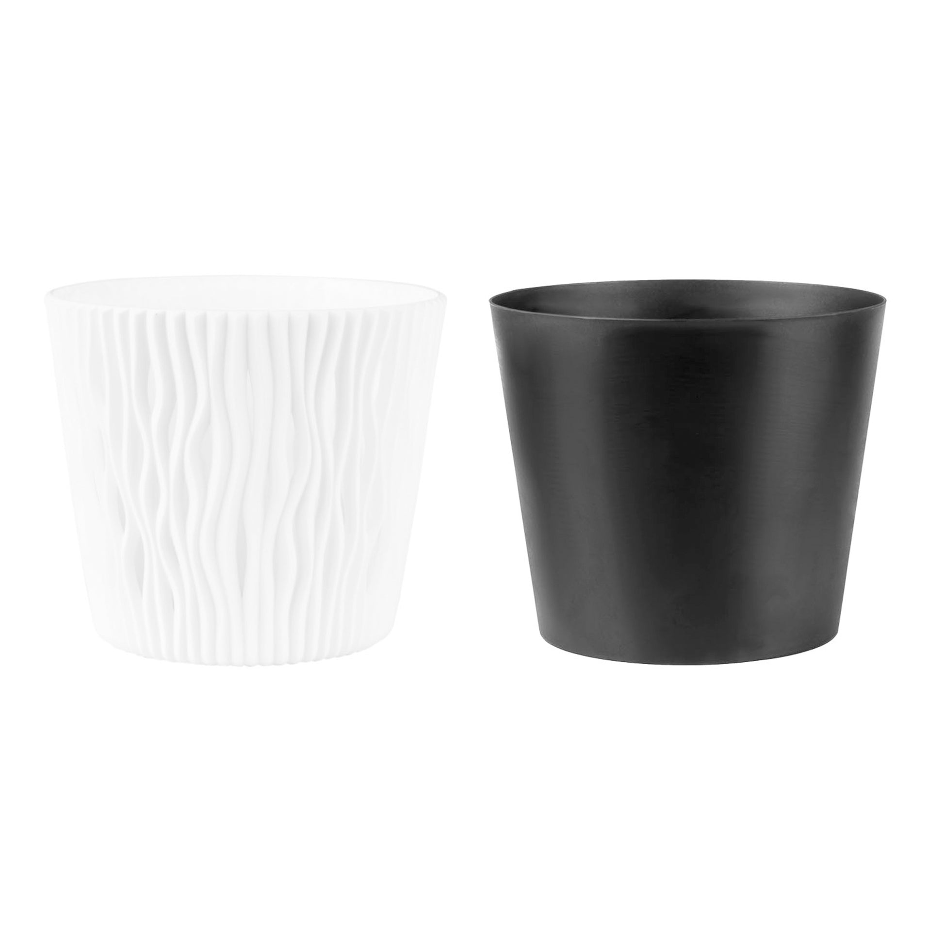 Maceta Redonda De Plastico Sandy Round En Color Blanco 12 (largo) X 12 (ancho) X 11,1 (alto) Cm