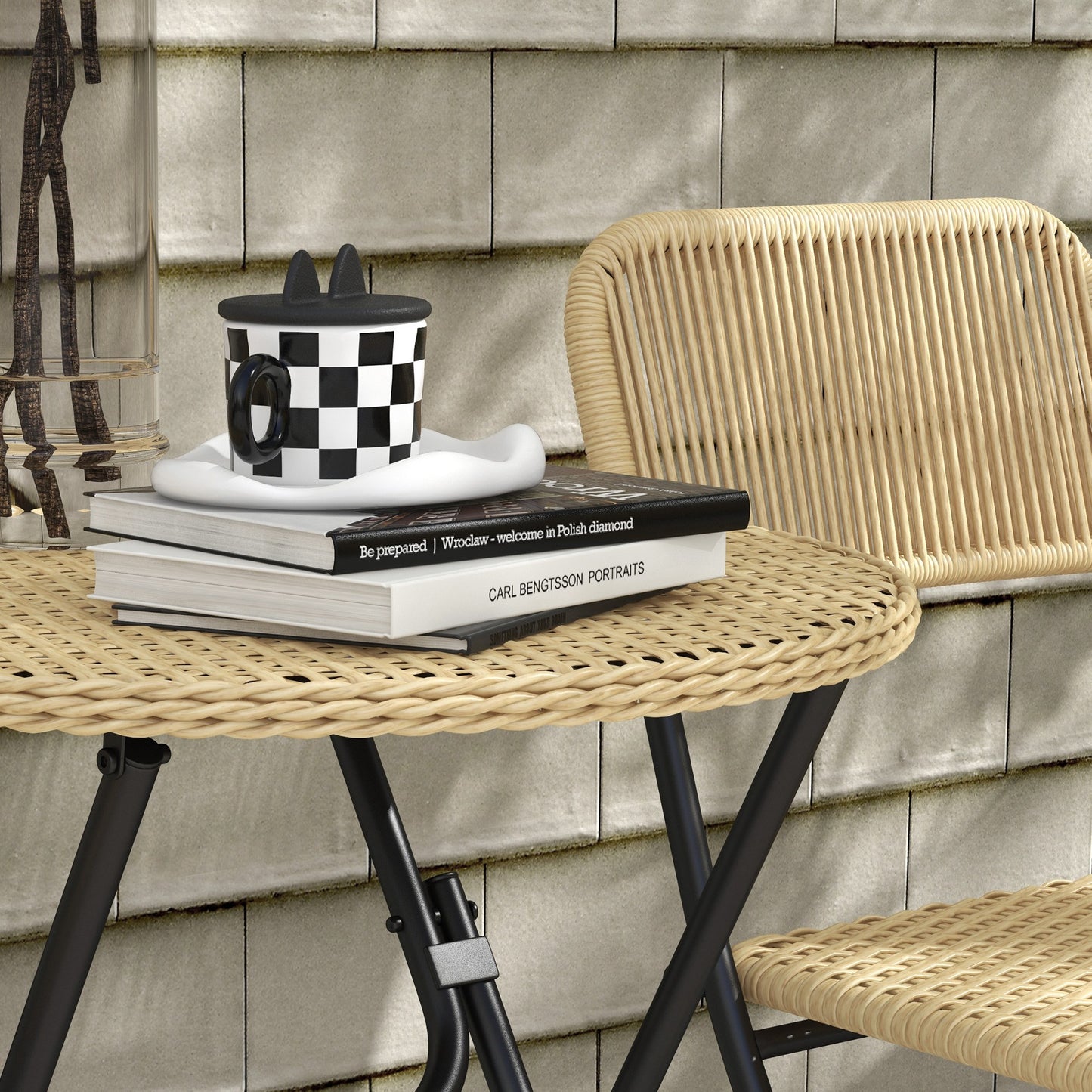 Outsunny Conjunto De Mesa Y Sillas De Jardín Exterior De Ratán Plegable Natural_4