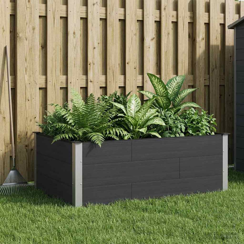 Arriate Elevado Negro 150 X 100 X 54 Cm Wpc Y Aluminio_1