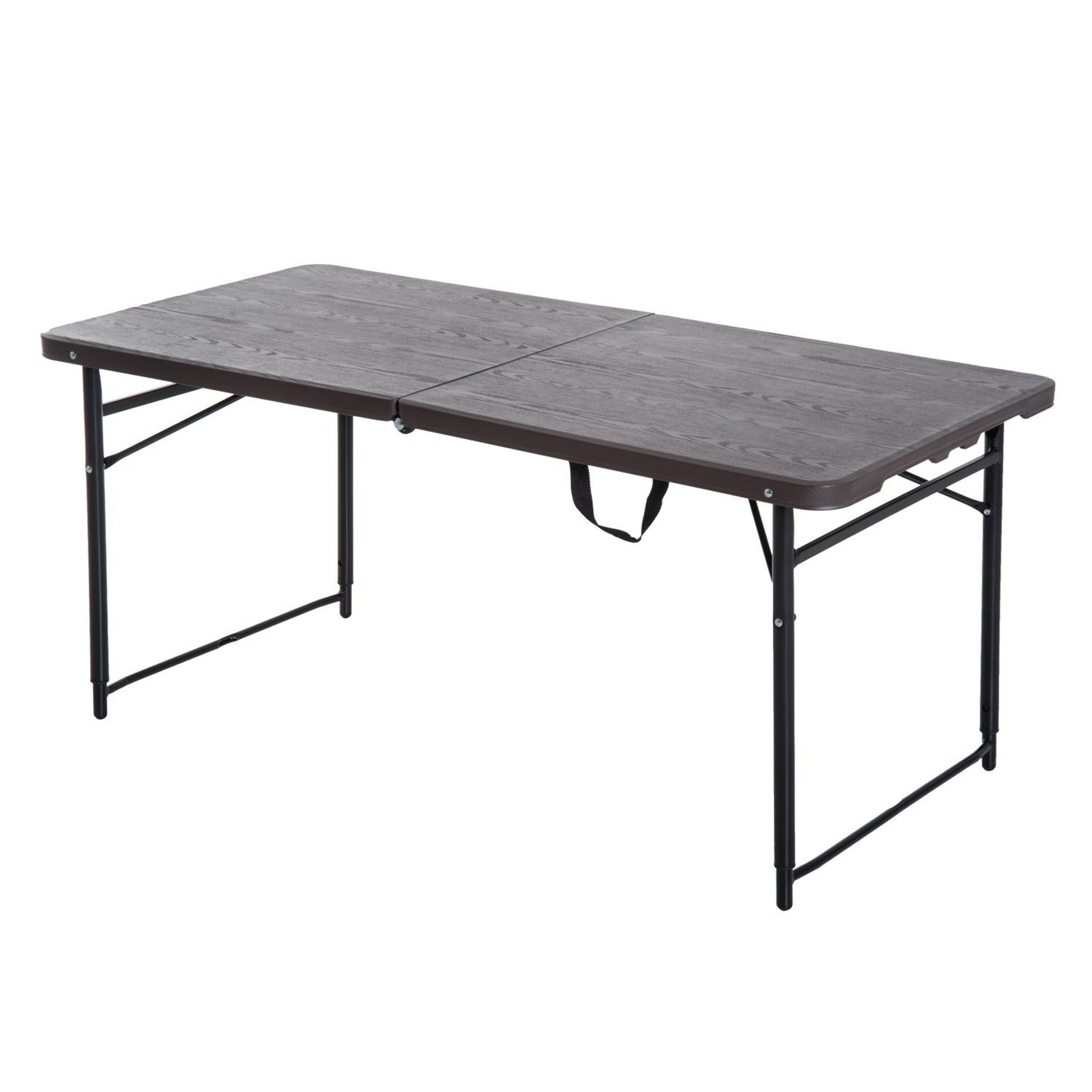 Outsunny Mesa Plegable Portátil Para Camping Mesa Auxiliar Multiusos Marrón 2_0