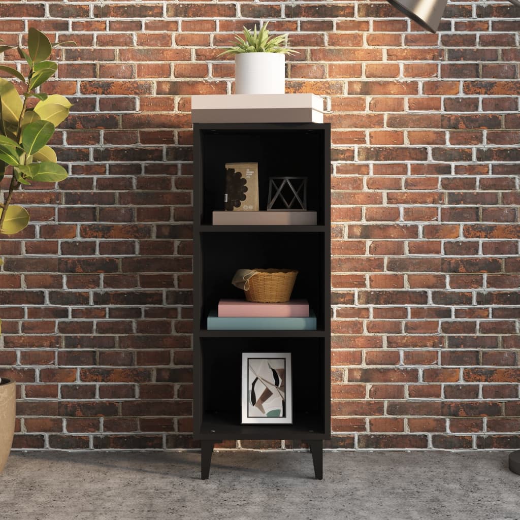 Aparador De Madera De Ingeniería Negro 34,5x32,5x90 Cm / Vetonek_4